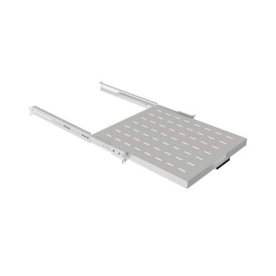 8. LANBERG WYSUWANA PÓŁKA DO SZAF RACK 19" 500MM SZARA (1U/445X500MM UDŹWIG DO 35KG, MONTAŻ 4PUNKTOWY)