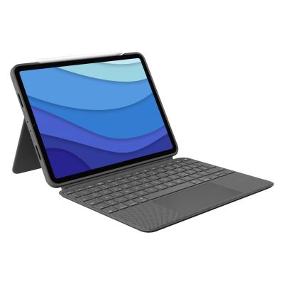 8. Logitech Combo Touch QWERTZ Niemiecki Smart Connector Szary