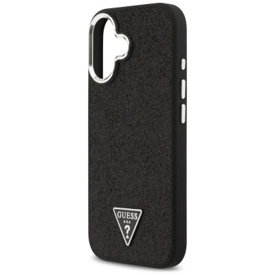 6. Etui Guess Glitter Triangle Logo MagSafe do iPhone 17 - czarne