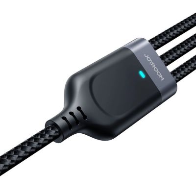 2. Kabel Joyroom S-A18 3w1 3,5A USB-A - Lightning+USB-C+MicroUSB 1,2m - czarny