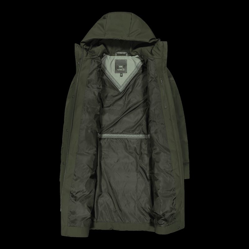 9. Płaszcz z kapturem damski CMP kurtka zimowa ocieplana wodoodporna zielona (34K0096/F905)