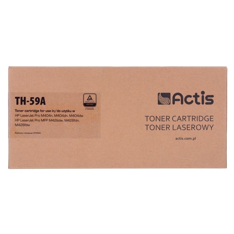 2. Actis TH-59A Toner (zamiennik HP CF259A; Supreme; 3000 stron; czarny) z chipem monitorującym poziom tonera. Zalecamy wyłączenie aktualizacji oprogramowania drukarki.