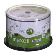 MAXELL Płyta DVD+R 4,7GB, 50 szt.  w opakowaniu cake (szpindel). Prędkość zapisu 16X, 120 min.  Płyty do nadruku atramentowego. Przeznaczenie Multimedia.