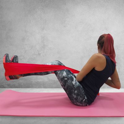 20. Guma Fitness Profit 120*15*0,55 cm czerwona  DK 2227