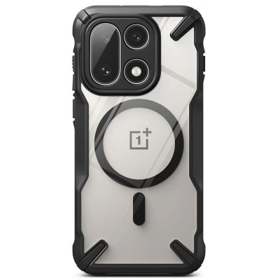 3. Etui Ringke Fusion X Magnetic MagSafe na OnePlus 15 - przezroczysto-czarne