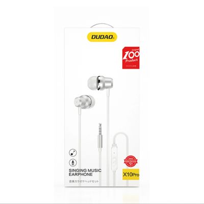4. Słuchawki przewodowe Dudao X10PRO mini jack 3,5mm dokanałowe z pilotem - białe