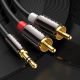 22. Kabel Ugreen AV116 10591 audio mini jack 3,5 mm (męski) / 2RCA (męski) 5m - czarny
