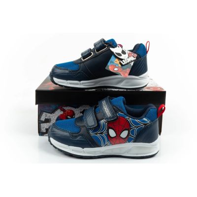 10. Leomil buty sportowe dziecięce sneakersy Spiderman lekkie na rzep czarne niebieskie