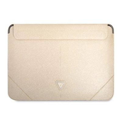 Pokrowiec Guess Saffiano Triangle Logo na laptopa 14'' - beżowy