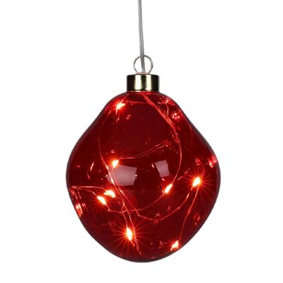 7. BOMBKA FORMÓWKA SZKLANA KROPLA LED 10CM RED
