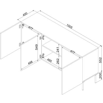 4. Komoda ISLA 150,5x40x75 kaszmir mat