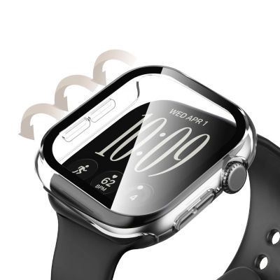 4. Etui Tech-Protect Defense Black & Clear 2-Pack na Apple Watch 46 mm