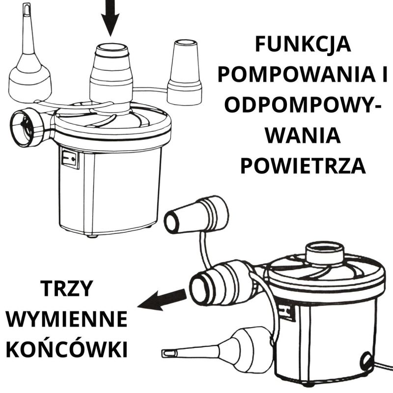 11. POMPKA ELEKTRYCZNA DO MATERACY 3 KOŃCÓWKI 29P312-2EU