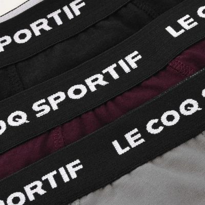 9. Le Coq Sportif bokserki majtki męskie 3PAK czarne szare bordowe