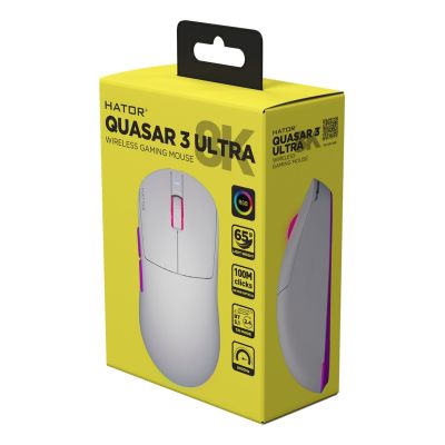 8. Mysz dla graczy Hator Quasar 3 Ultra 8K Wireless biała