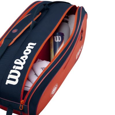 5. Torba tenisowa Wilson Roland Garros 2026 Team 6PK pomarańczowo-granatowa WR8053301001