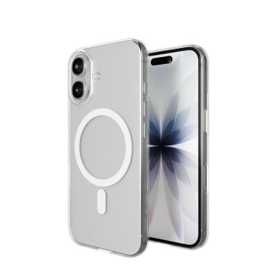 4. Etui Puro Lite Mag TPU+PC kompatybilne z MagSafe na iPhone 17 - przezroczyste z białym pierścieniem