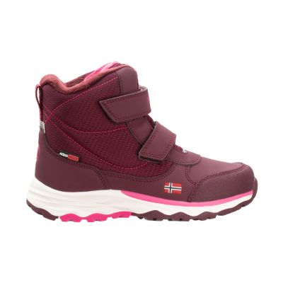 7. Buty zimowe Trollkids Kids Hafjell Winter Boots dla dziewczynki/chłopca wodoodporne fioletowe (264-419)