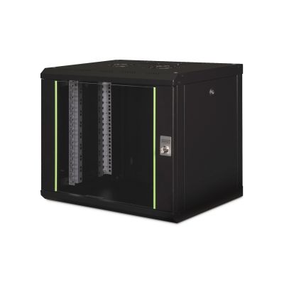28. Digitus Szafa sieciowa wisząca Unique 19" 9U rack 600x450, drzwi szyba, czarny, niedzielona, złożona, 100kg