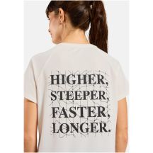 Koszulka z krótkim rękawem damska ODLO T-shirt crew neck s/s ESSENTIAL PRINT beżowa