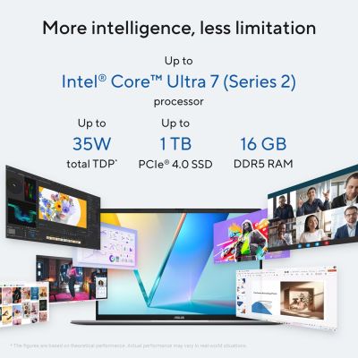 14. ASUS Vivobook S16 S3607VA-RP097W Core 5 210H 16.0"WUXGA IPS-level Panel 144Hz 300nits AG 16GB DDR5 SSD512 Intel UHD Graphics WLAN+BT Cam1080p 70WHrs Win11 Cool Silver