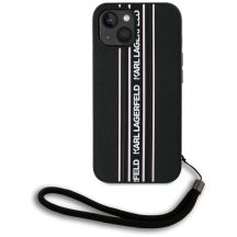 Etui Karl Lagerfeld Saffiano Athleisure Stripes Cord na iPhone 15 - różowe