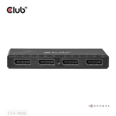 7. Hub USB Club Hub 3D MST (Multi Stream Transport) DisplayPort 1.4 na 4x DisplayPort, Cztery monitory, 4x 4K30Hz, 8K30Hz