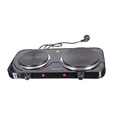 39. ESPERANZA KUCHENKA ELEKTRYCZNA YELLOWSTONE 1500W + 1000W CZARNA EKH014K