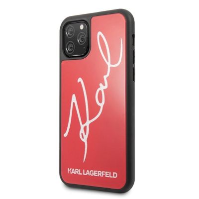 2. Etui Karl Lagerfeld Signature Glitter na iPhone 11 Pro Max - czerwone