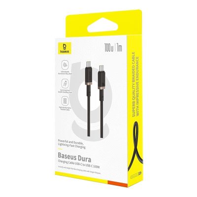 6. Kabel Baseus Dura Typ C-Typ C 100W 1m czarno-złoty