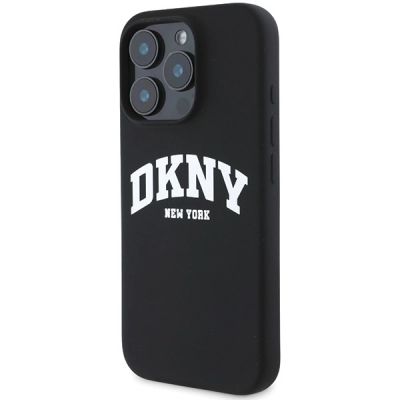 2. Etui DKNY Silicone White Printed Logo MagSafe na iPhone 16 Pro - czarne