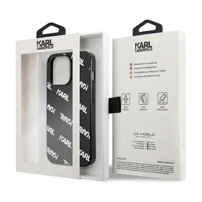 8. Etui Karl Lagerfeld Allover na iPhone 13 Pro / iPhone 13 - czarne
