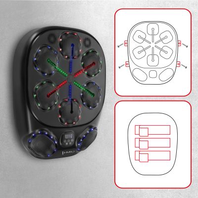 5. TB10 ELEKTRONICZNA TARCZA BOKSERSKA BLUETOOTH Z MUZYKĄ I RĘKAWICAMI BATERIA 4000MAH HMS