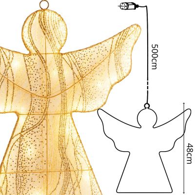 4. ANIOŁ DEKORACYJNY DO ZAWIESZENIA 48CM 236LED