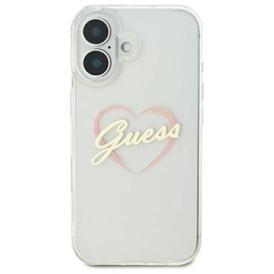 3. Etui Guess IML Heart na iPhone 16 - przezroczyste