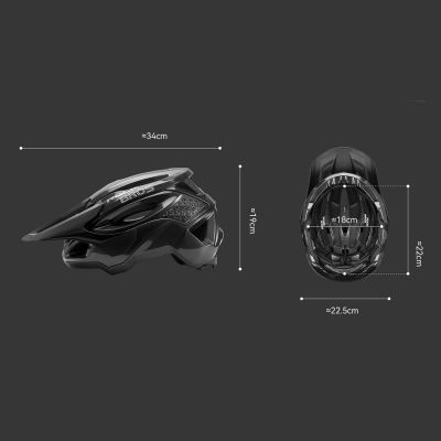 11. Kask rowerowy Rockbros LK-99 na rower górski z regulowanym daszkiem i zapięciem magnetycznym 58-62 cm - czarny