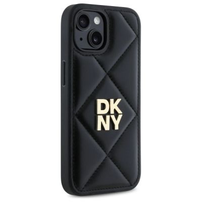 4. Etui DKNY Quilted Stack Logo na iPhone 15 - czarne