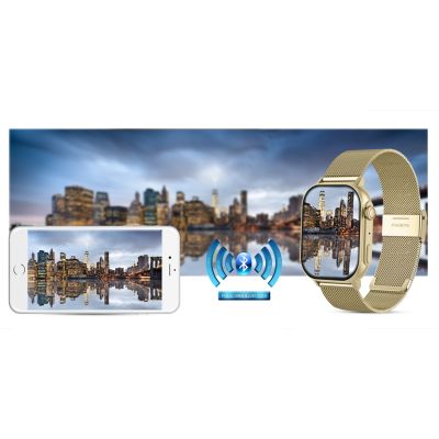 20. Smartwatch Gravity GT15-7 Różowy Pasek Silikonowy + Złota Bransoleta