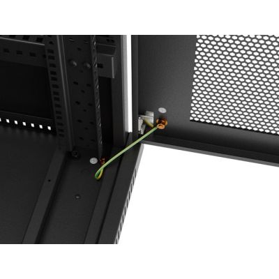 10. Szafa instalacyjna rack stojąca 19" 37U 600X600 czarna drzwi perforowane LCD LANBERG (flat pack)