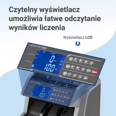 6. Profesjonalna liczarka nominałowa do banknotów Extralink LockStar MG X-600 UV, IR