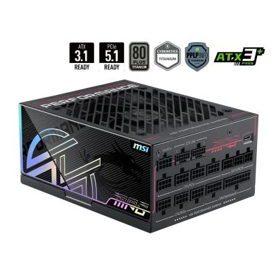 MSI MPG Ai1300TS PCIE5 moduł zasilaczy 1300 W 24-pin ATX ATX Czarny