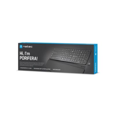 7. NATEC PORIFERA klawiatura Dom/Biuro Bluetooth QWERTY Amerykański międzynarodowy Czarny