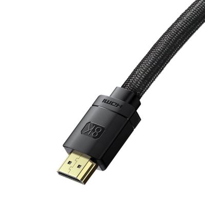 4. Baseus kabel HDMI 2.1 8K 60 Hz 48 Gbps / 4K 120 Hz / 2K 144 Hz 3D eARC QMS Dynamic HDR VRR ALLM 3 m czarny (CAKGQ-L01)