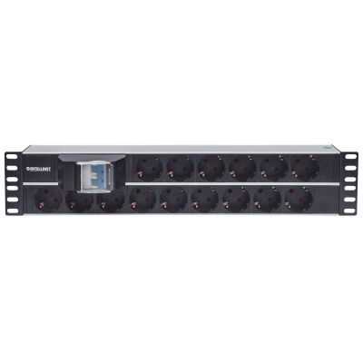 7. INTELLINET LISTWA ZASILAJĄCA RACK 19" 2U, 15 GNIAZD SCHUKO, Z PODWÓJNYM WYŁĄCZNIKIEM, KABEL 3M