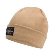 Czapka zimowa Calvin Klein CK Logo Beanie Beżowa - LZ04D8080G-PF2
