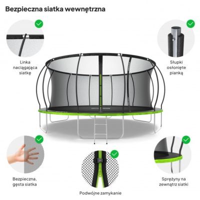 6. Batutas Zipro z siatką wewnętrzną Jump Pro Premium 16FT 496cm