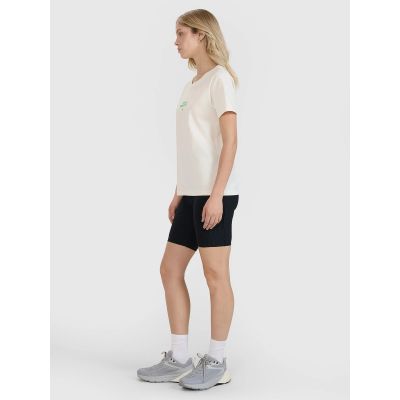 4. T-shirt regular z nadrukiem damski 4F 4FRSS25TTSHF2786-11S