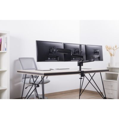 35. GEMBIRD BIURKOWE REGULOWANE RAMIĘ/UCHWYT NA 3 MONITORY 17-27, VESA 100X100MM, DO 7 KG