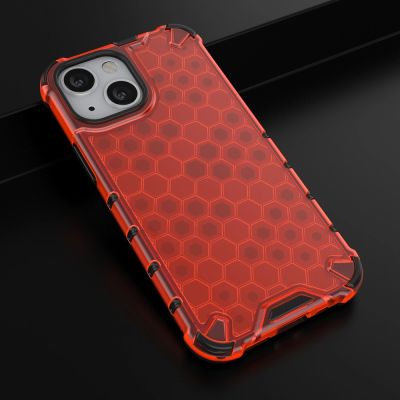 14. Honeycomb etui pancerny pokrowiec z żelową ramką iPhone 13 mini czerwony