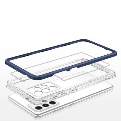 5. Clear 3in1 etui do Samsung Galaxy A13 5G żelowy pokrowiec z ramką niebieski